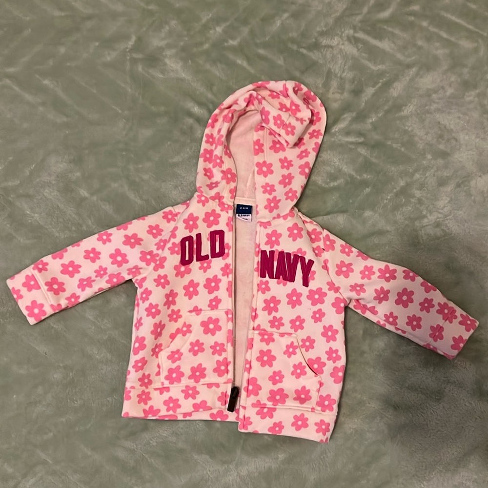 Of why pink and white flower sweater 3-6 months